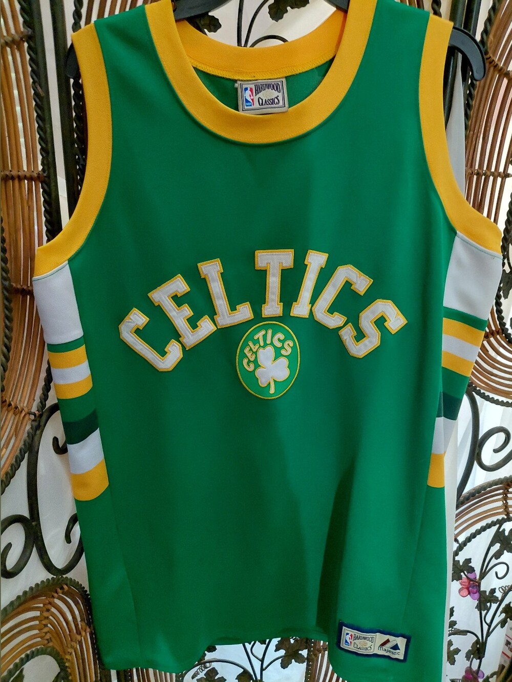 NBA Boston Celtics Green and Yellow Hardwood Classics Jersey Tank